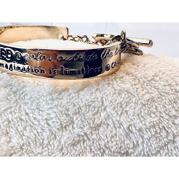 BCBG Gold Inspiration Rhinestone Cuff Bracelet Costume Jewelry Buy 3/$18 - Picture 3 of 6